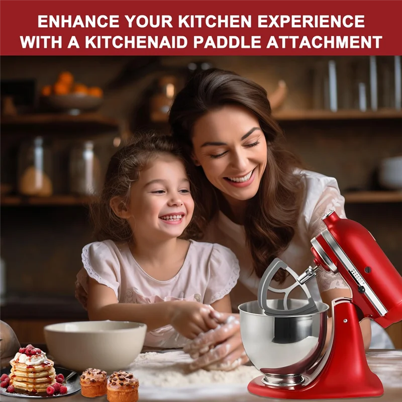 

Customer Favorite 4.5-5 Quart Flex Edge Beater For Kitchenaid Mixer, Flexible And Durable Silicone Edged Paddle Attachment