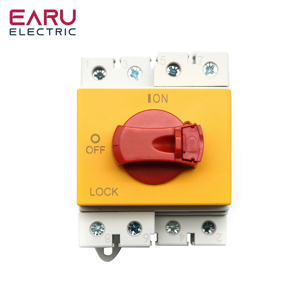 

4P PV DC 1000V 32A Din Rail Solar Rotating Handle Isolator Rotary Switch Disconnector For Solar