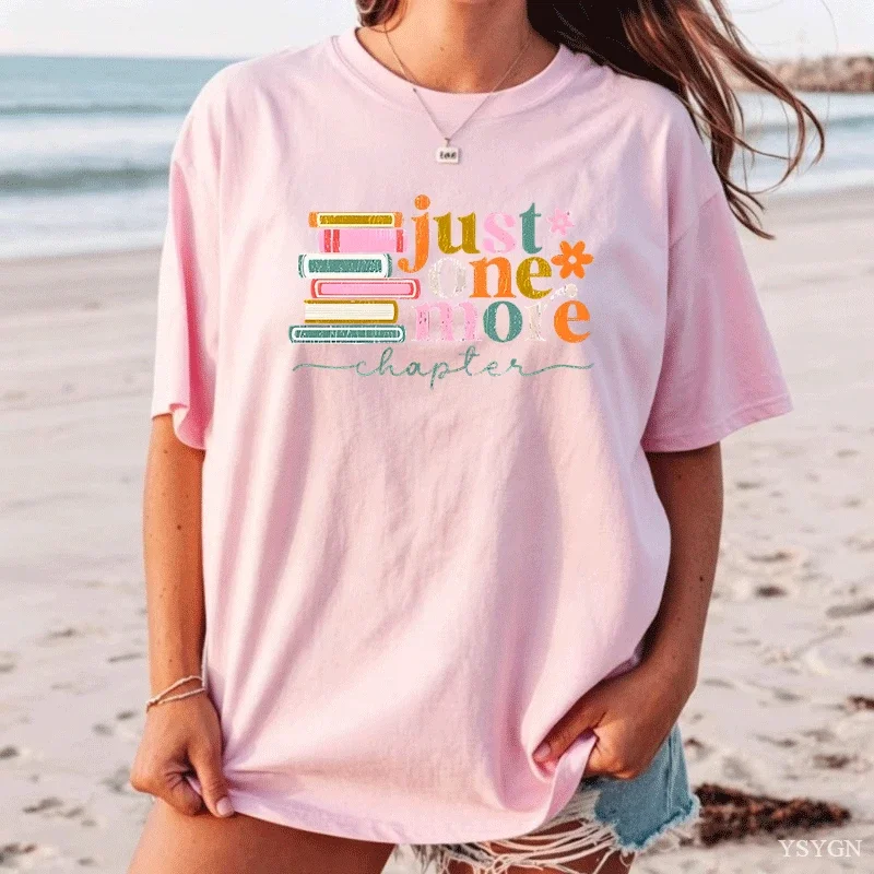 Just One More Chapter T Shirt Books Book Lover Bookworm Read Banned Readers Club Vintage Washed Unisex Stylish Soft Graphic