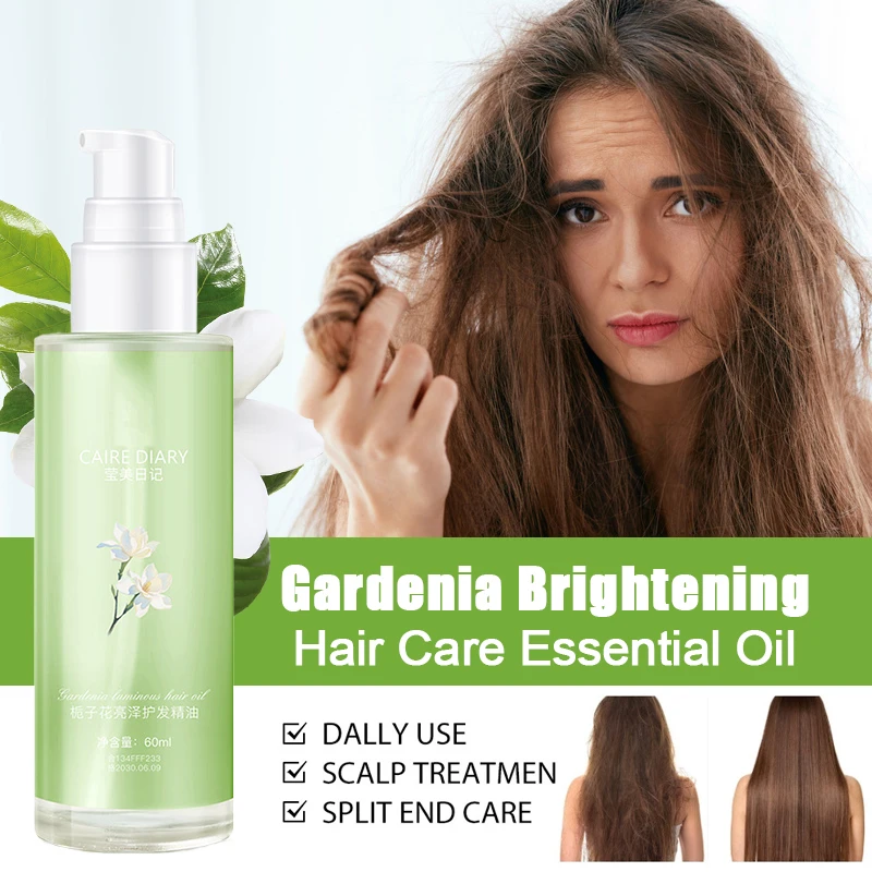 زيت جاردينيا اللامع للعناية بالشعر، يزيد من بريق الشعر، والشعر الناعم، والشعر المنفوش، والعناية المستقيمة للتجعيد #1