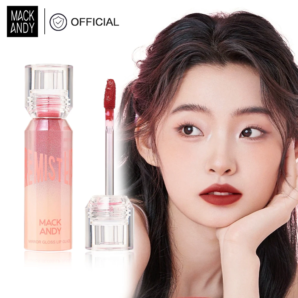 MACKANDY Matte Lip Lacquer Nourishing Non-Sticky Ultra-Shine Lip Gloss With Sheer Color With Vitamins E, Natural Lip Plumping