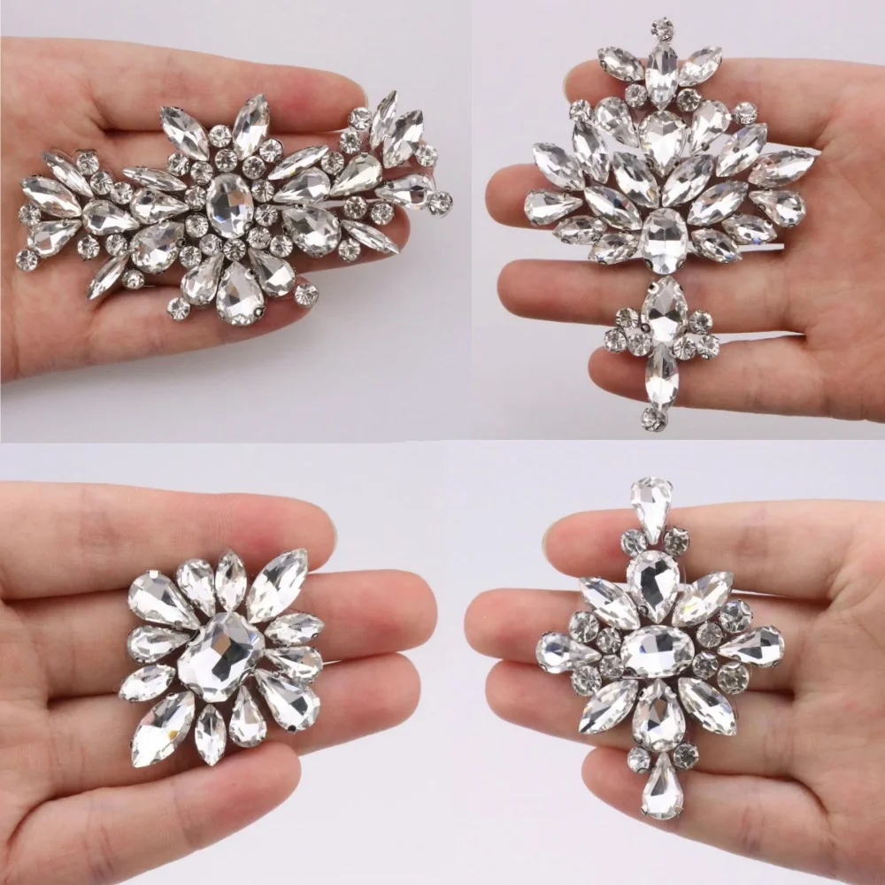

White Diamond Beaded Clothing Sticker Patch Shoes Iron on Patches Rhinestone Beading Applique DIY Backpack Hat Accessories Patch