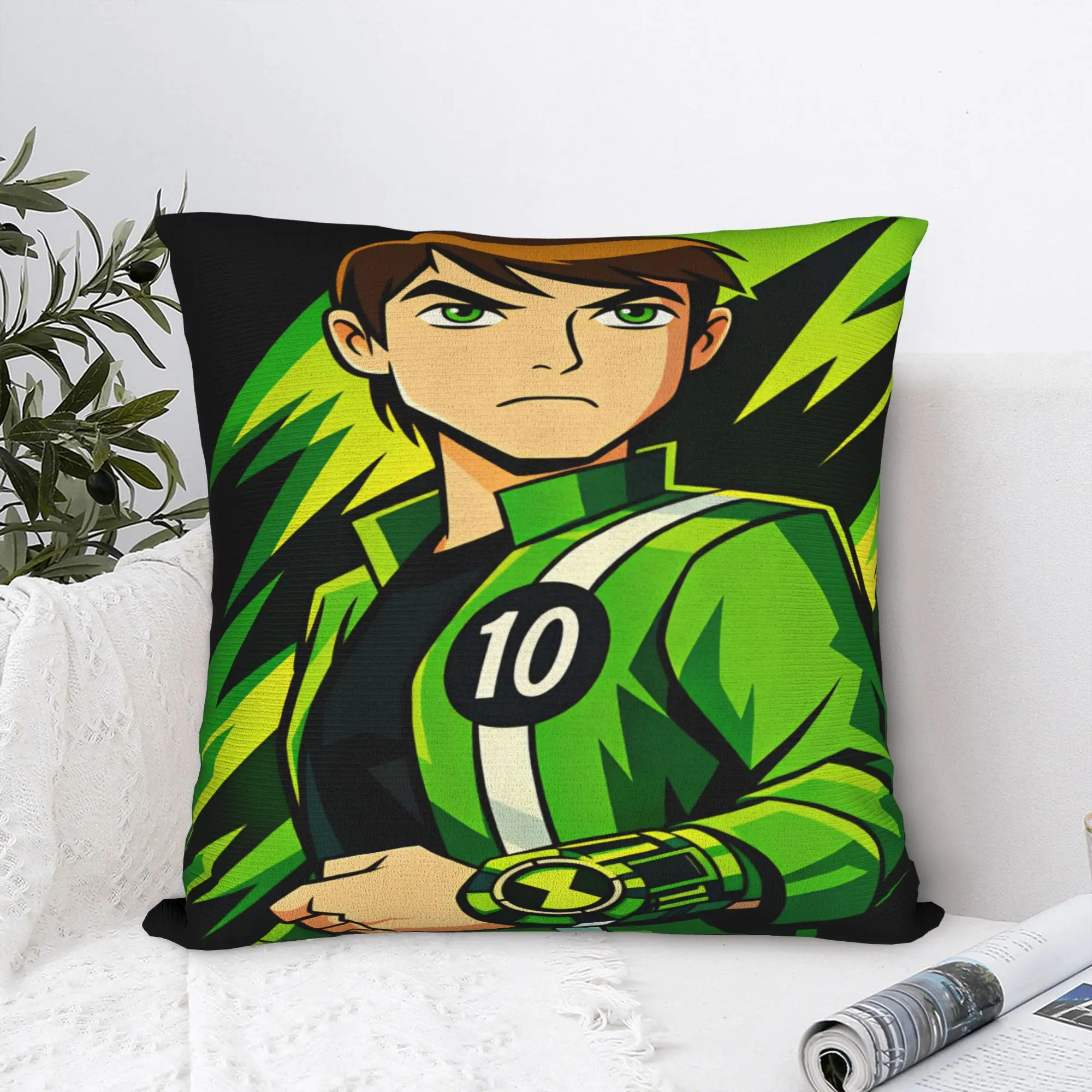 Ben 10 Cartoon Pillow Cover  Vintage Pillow Case For Sofa Couch Bed Living Room Print Pillowcases Birthday Gift