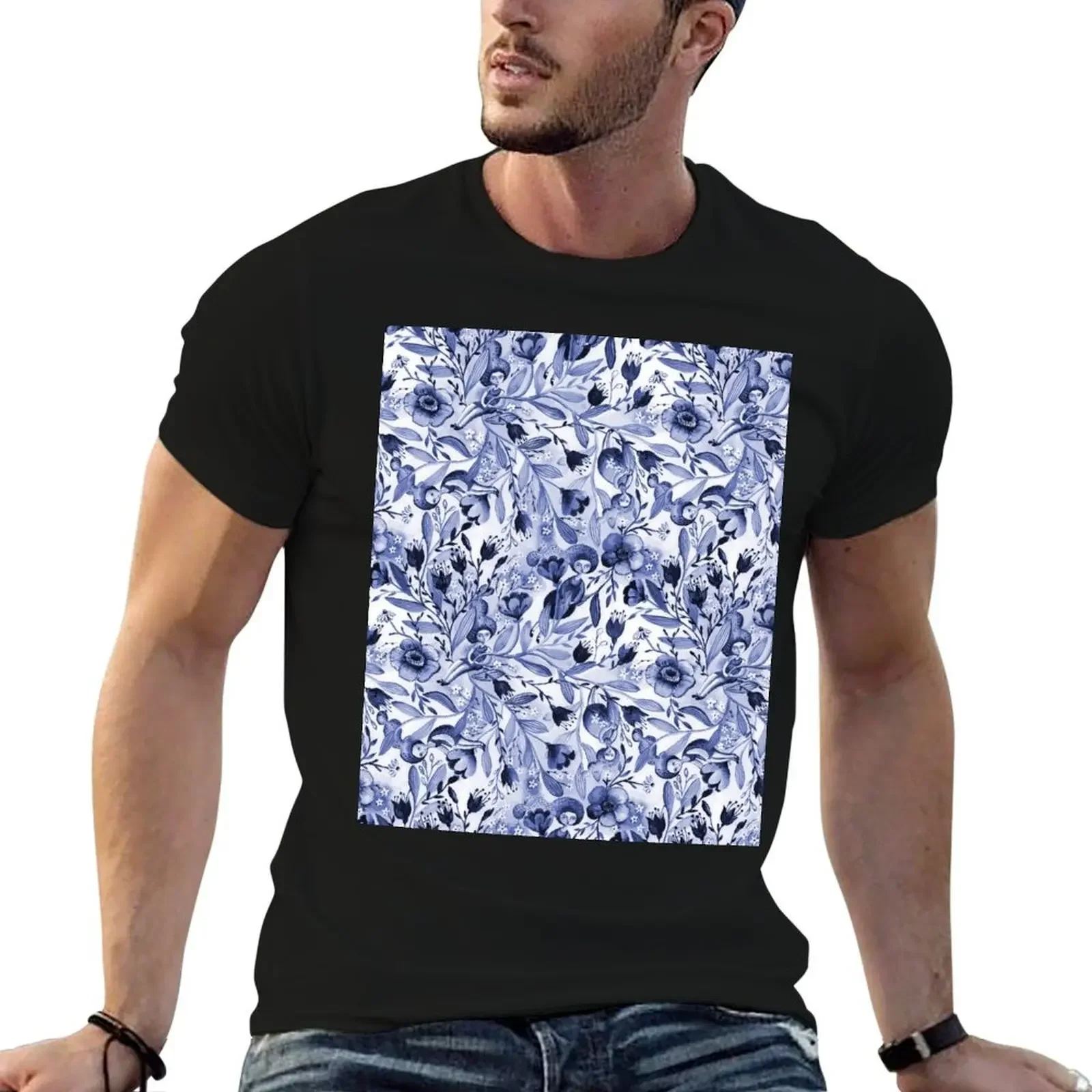 Inktober 2019 day 10 pattern in blue T-Shirt vintage t shirts shirts graphic mens graphic t-shirts big and tall