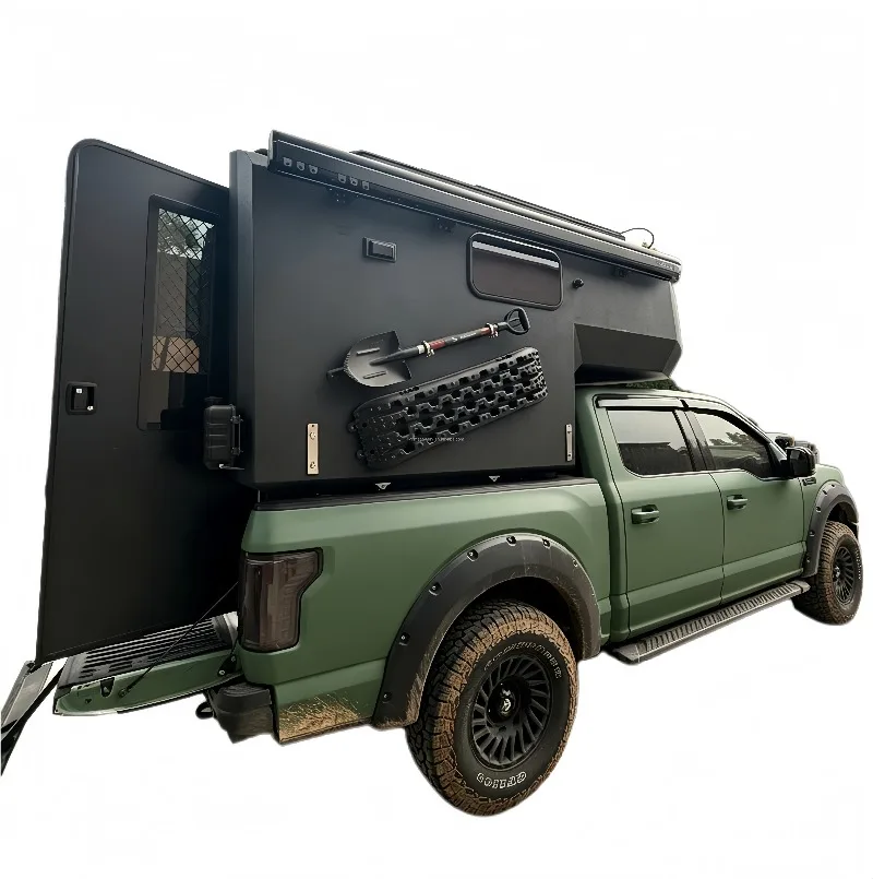 Heavy Duty Hard Side Pickup Camper Insulated Aluminum Body Living Space for Overland Adventure Truck Bed Camping Use Customize