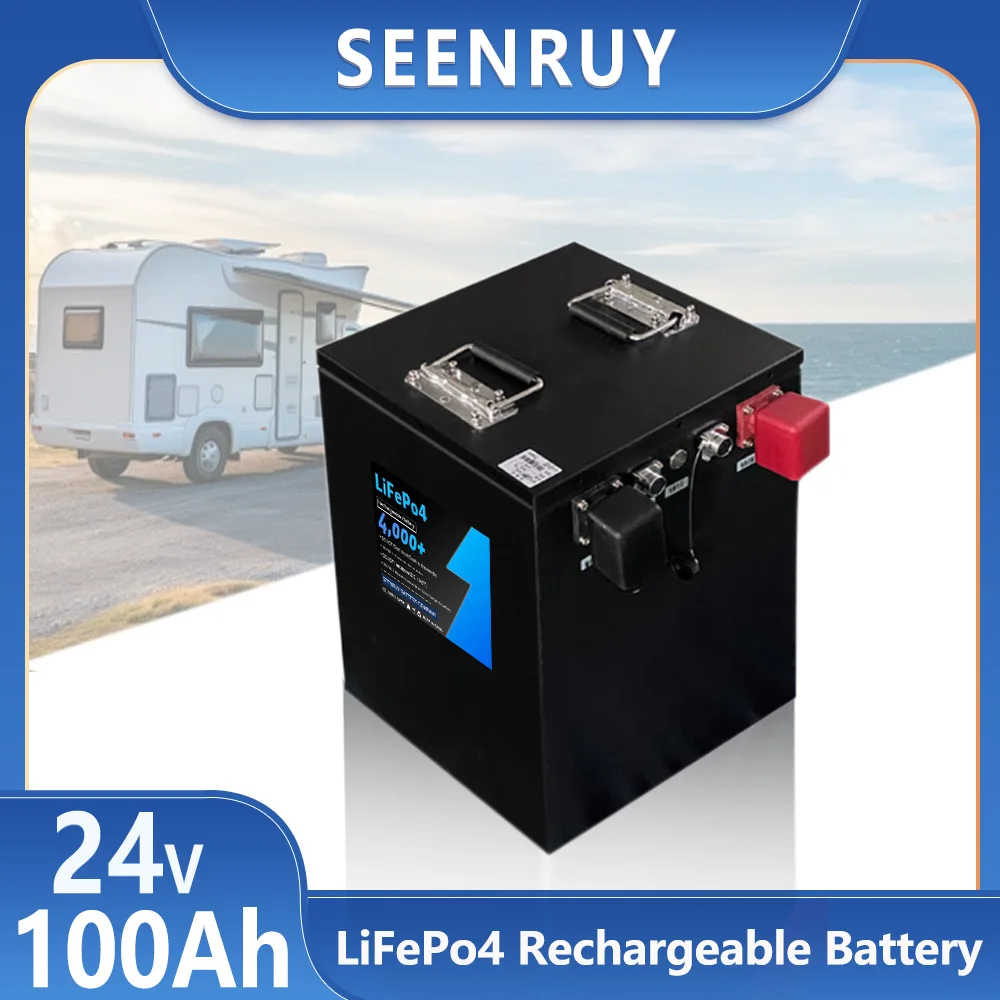 

24v 100AH ifepo4 With Charger 100A 150A 200A Lithium Iron Phosphate Battery Perfect For AGV Campers Solar Energy Motorhome RV