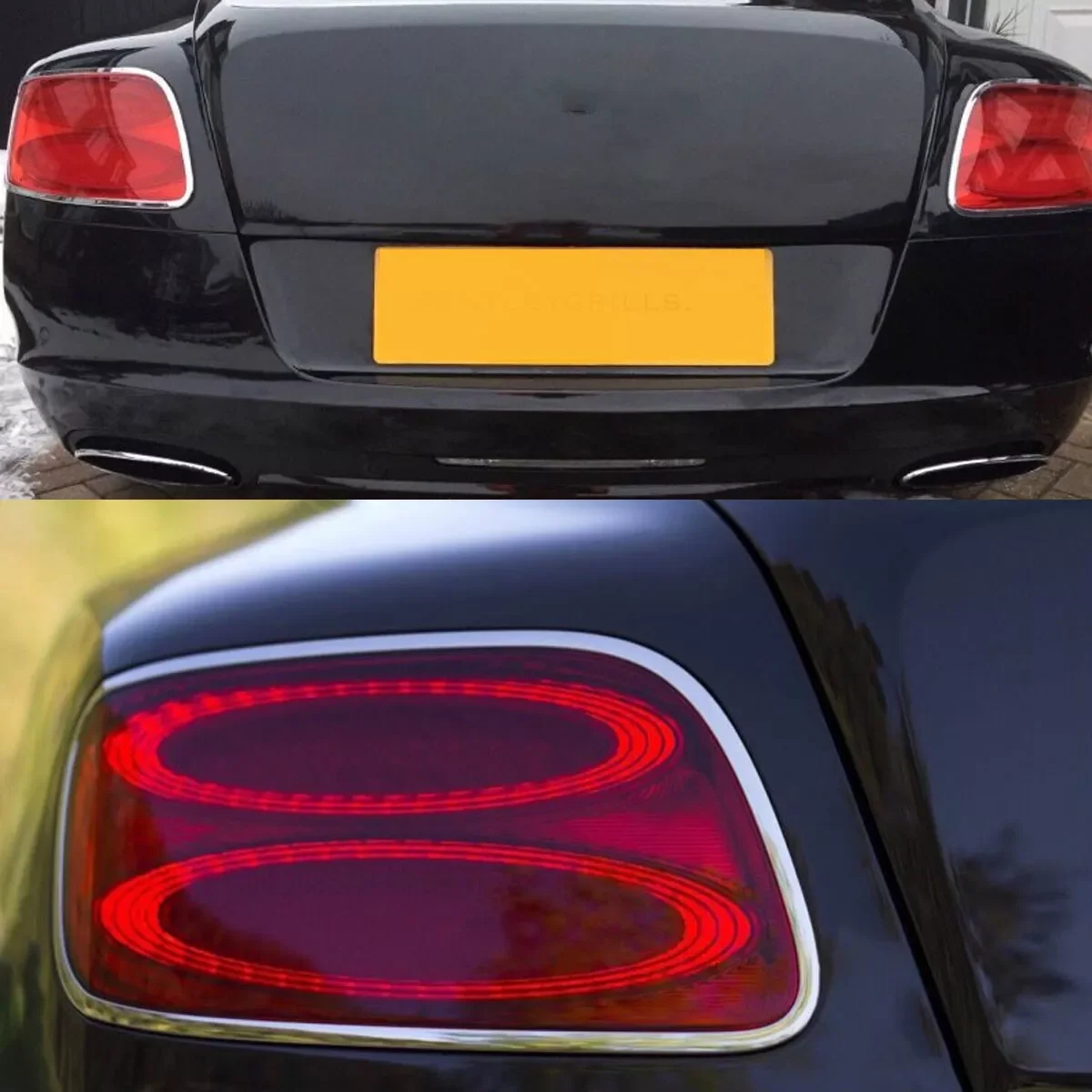 غطاء المصابيح الخلفية لسيارة بنتلي كونتيننتال GT GTC 2-door 2012-2018 أضواء خلفية خلفية إطار من الكروم قطع غيار السيارات