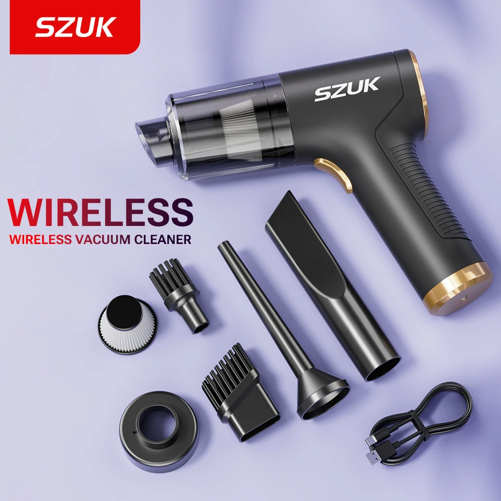 17000PA Car Vacuum Cleaner Mini Cleaning Machine Strong Suction USB Handheld for Car Home Appliance Portable Wireless Cleaner