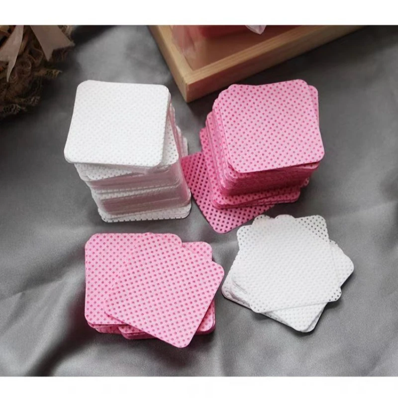 1/2 confezioni di rimozione delle unghie foglio di cotone rimozione colla per ciglia rimozione smalto per ciglia estensione colla salviette per la pulizia