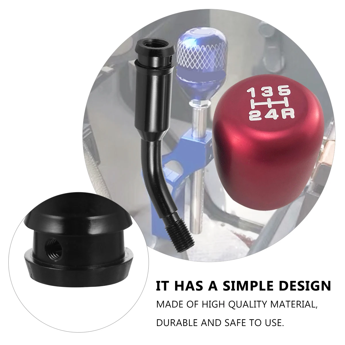 

Aluminum Alloy Gear Knob Extender Black Head Car Adjustable Lever Modification Durable Anti Rust Corrosion Resistant Car