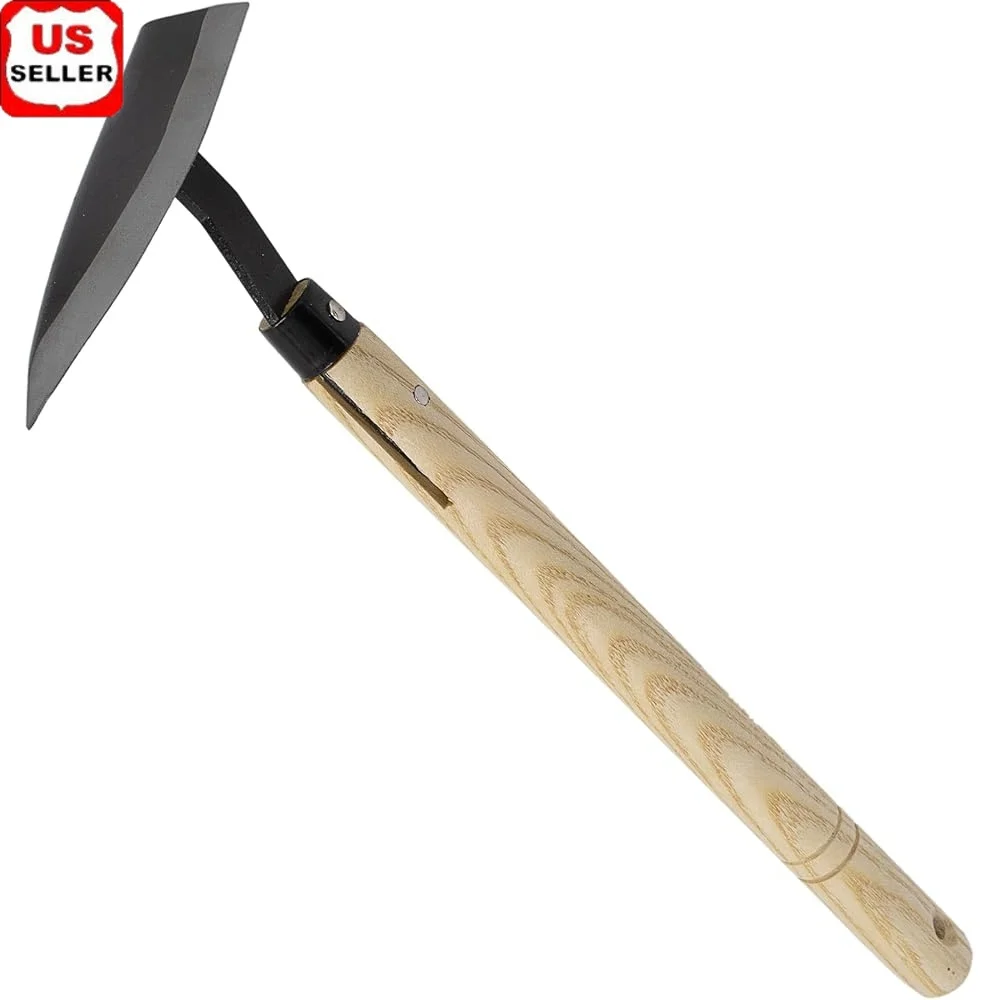 

Японская мотыга для культивирования, 5,5-дюймовая головка из ламинированной углеродистой стали, 12-дюймовая ручка из бука, прецизионный баланс, садовый инструмент