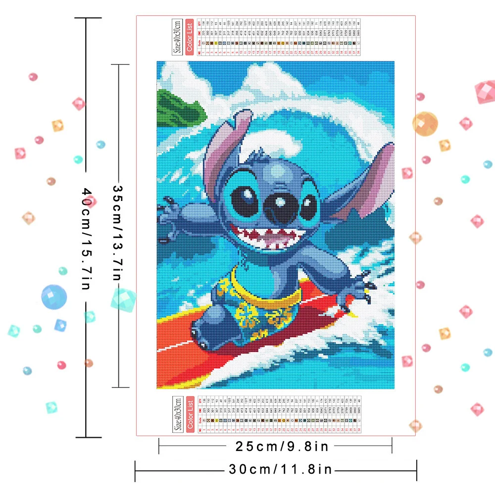 Disney DIY 5D Diamond Painting Cartoon Lilo & Stitch Diamond Embroidery Mosaic Art Rhinestone Home Decor Children\'s Gift