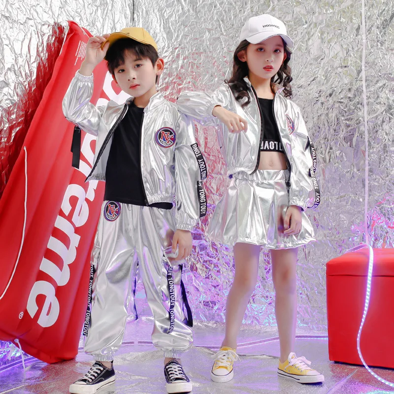 Kinder Street Dance Jungen Hip-Hop Schlagzeug Performance Kostüm Mädchen Jazz Dance Kostüm Hip-Hop Cheerleading Trendige Kleidung
