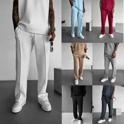 New solid color running sports pants for casual shopping, quick drying fitness pants