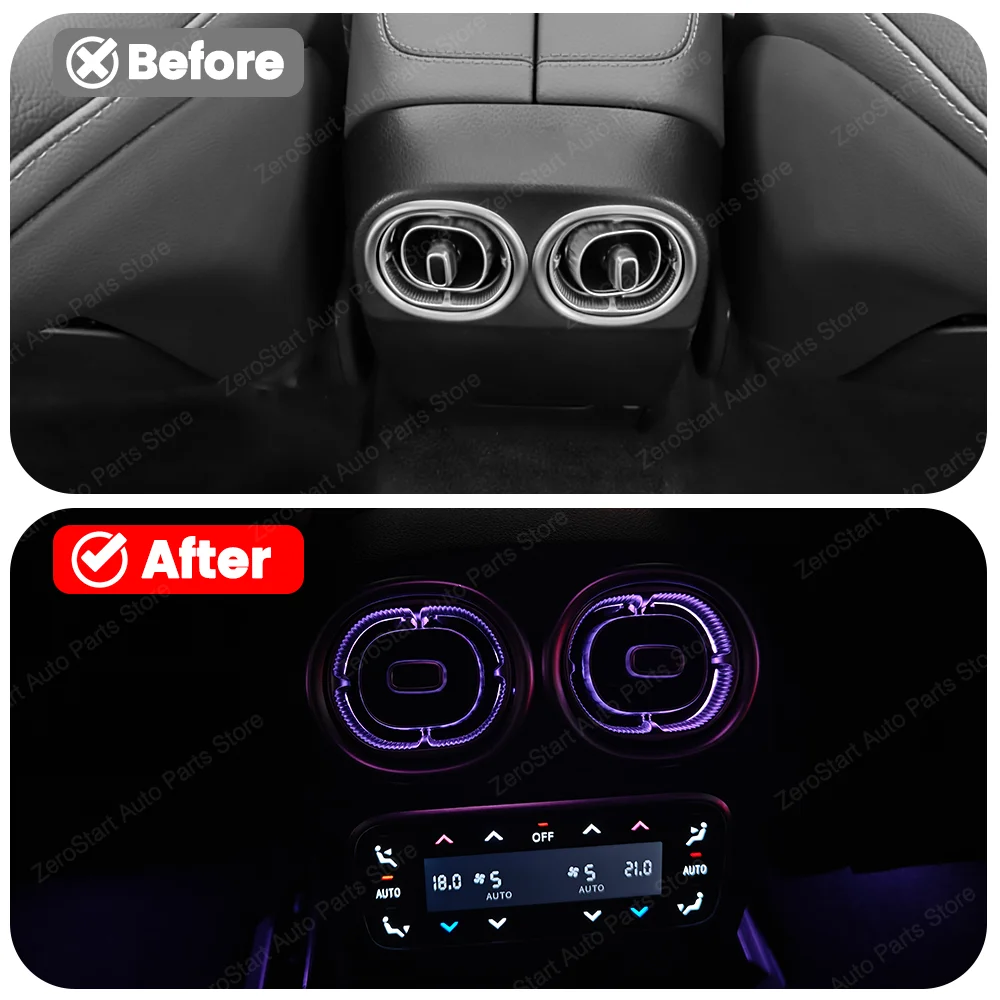 For Mercedes Benz W206 C-Class GLC X254 Interior Accessories 64 Color Led Turbine Nozzle Rear Air Vent  Ambient Light