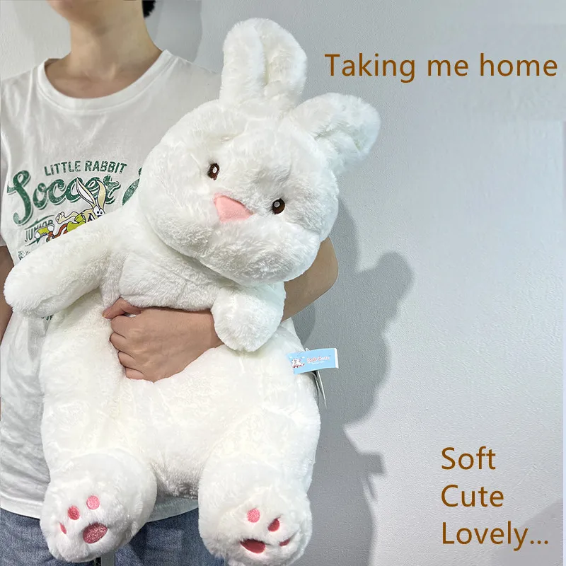 

Super Soft White Bunny Plushie Toys Stuffed Animals Kawaii Duck/Rabbit Huggle Toys Kids Fluffy Toy Baby Cuddly Pillow For Girls