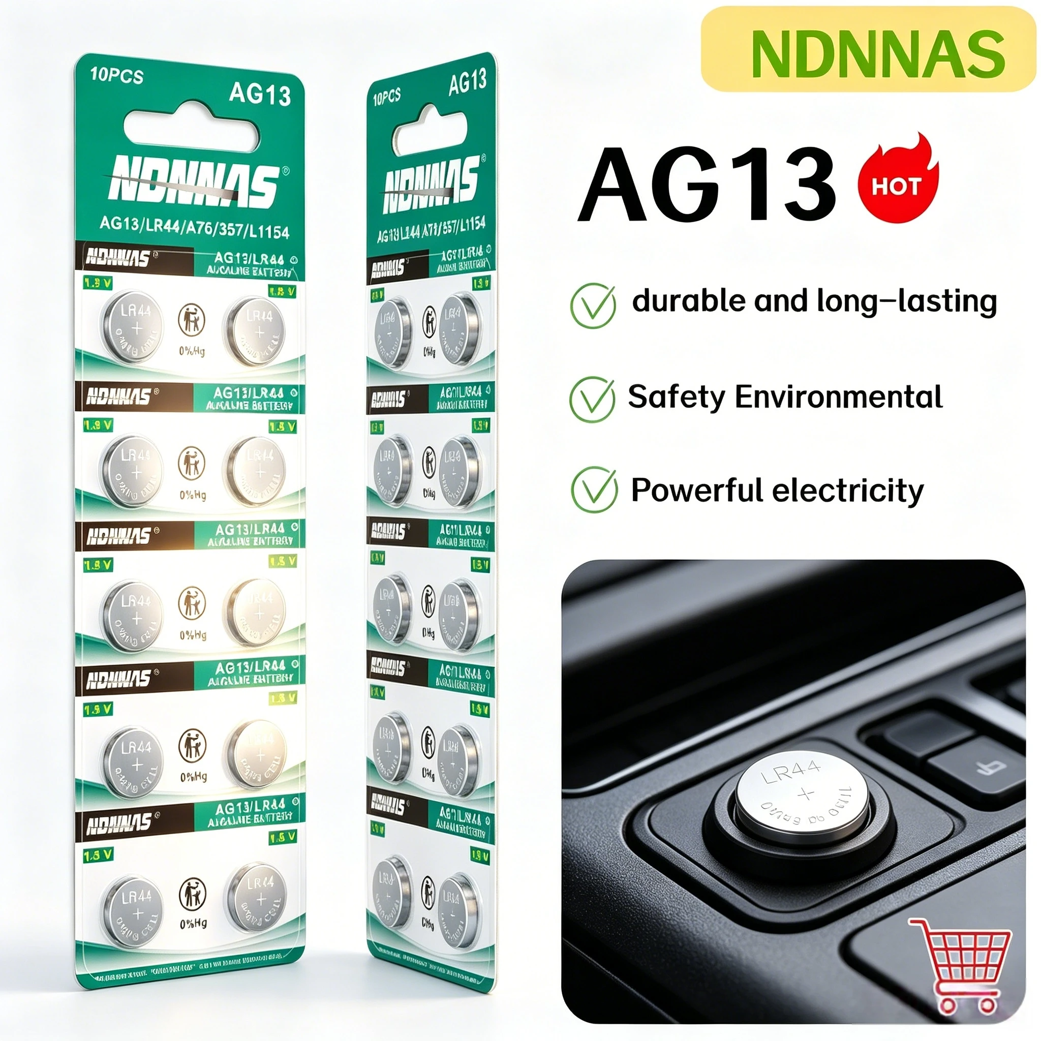 Батарейки AG13 SR44 A76 Premium Alkaline (щелочные) LR44, замена для калькуляторов, игрушек, часов, лазерных указок и мелкой электроники