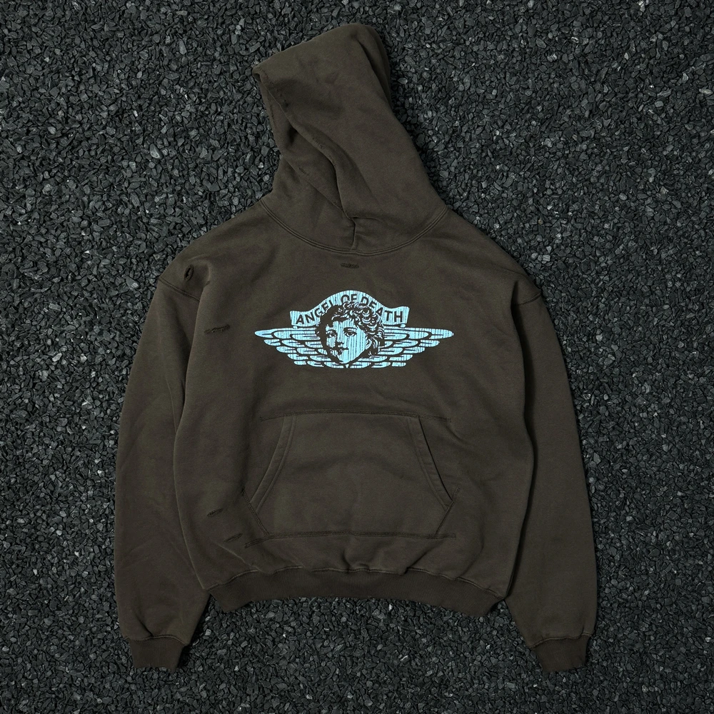 

Yao Fashion Saint OF Michael Logo Print Cotton Hooded Casual Vintage Streetwear Loose Oversize Luxury Pullover Hoodies For Men