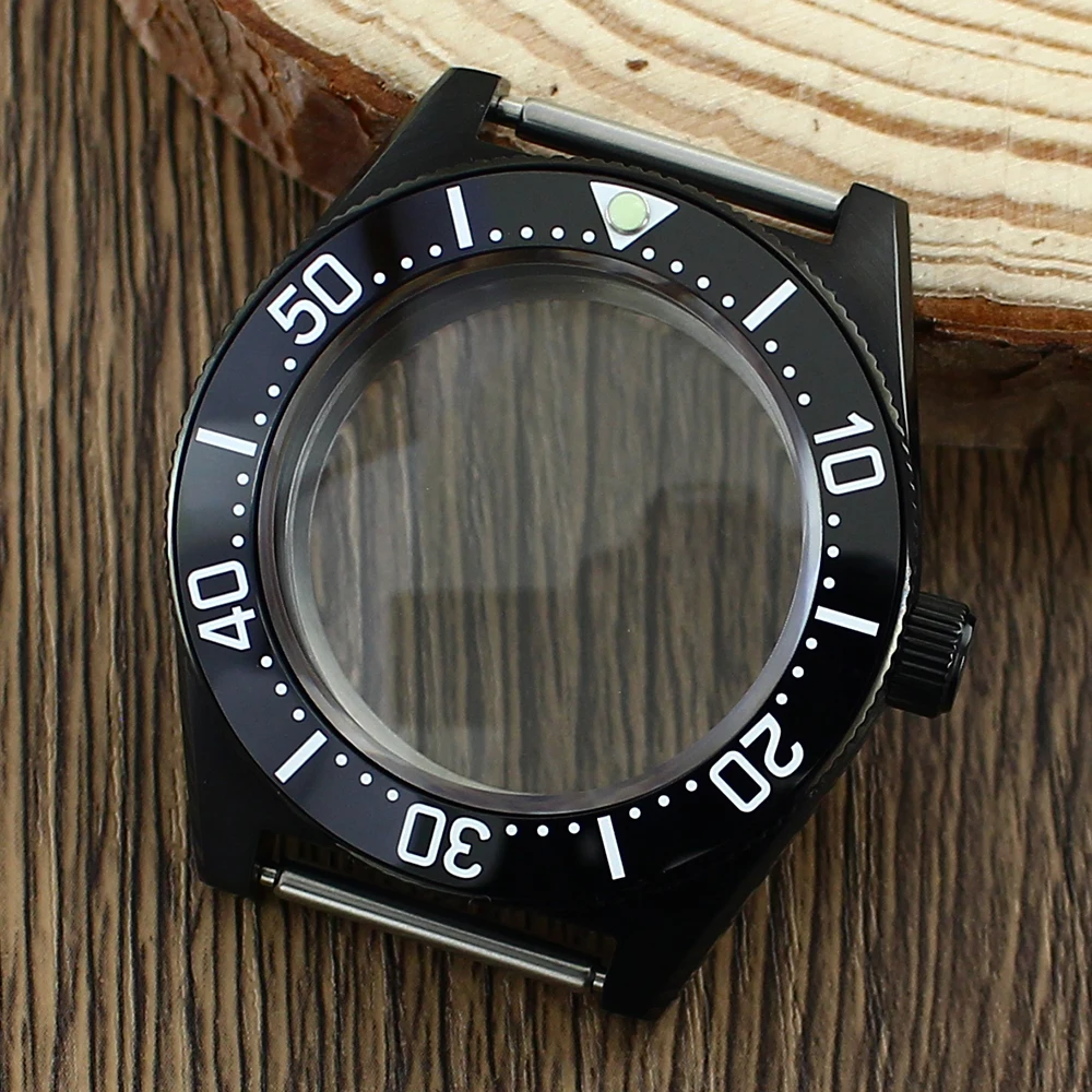 

40mm Black Watch Case NH35 Sapphire Crystal Screw-in Crown For Seiko Mod NH35 NH36 4R35 Movt For SPB143J1/SPB253J1 Tiger Whale