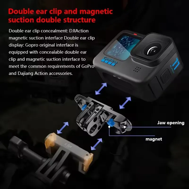 FALCAM GoPro Mount Magnetic Base for DJI Osmo Action 4 3 2 Sports Camera Accessories
