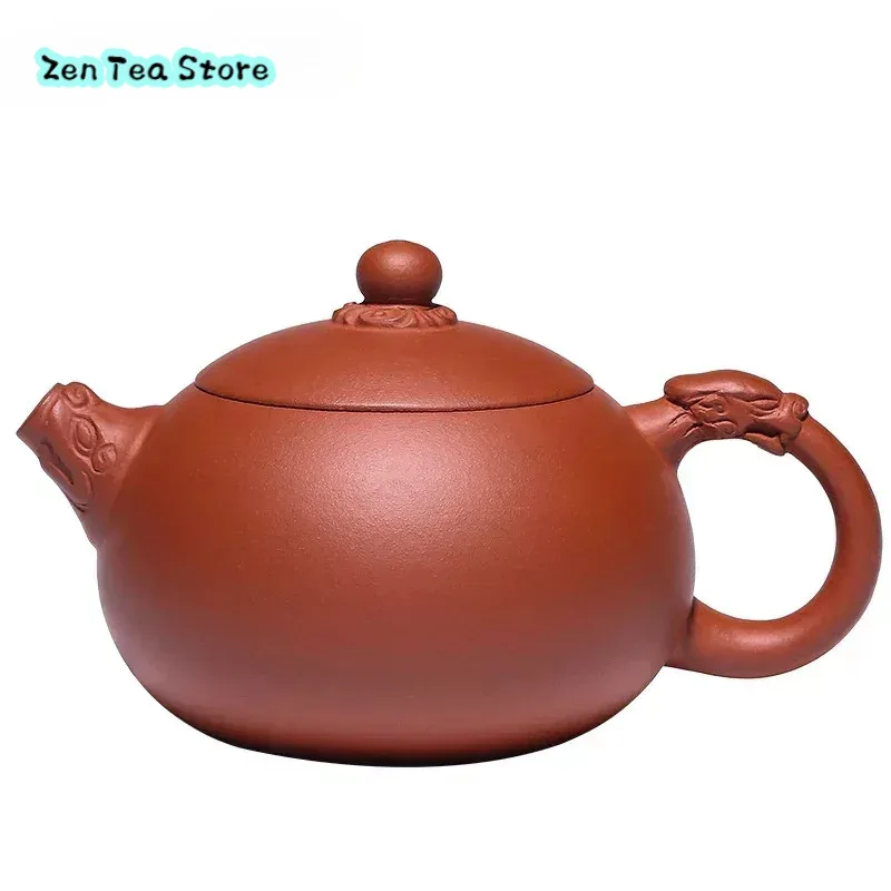 

Loiesag 320ml Yixing Raw Ore Clay Double Dragon Play Beads Handmade Nine Holes Effluent Purple Sand Tea Pot Xishi Zisha Teapots