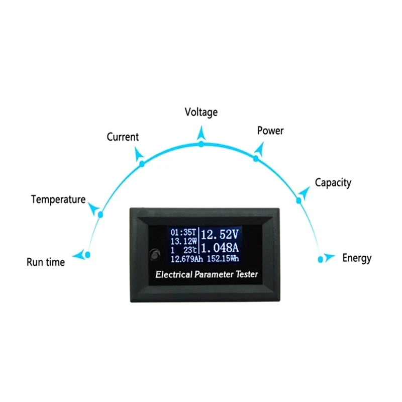 OLED Multifunction Tester Voltage, Current, Power, Temperature, Time, Capacity, Energy Digital Measuring Instrument 33V/3A