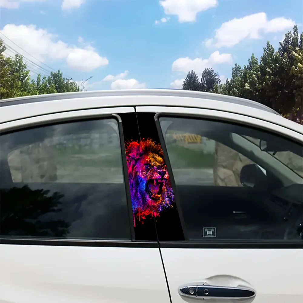 

2 упаковки автомобильных наклеек Angry Lion, прочные водонепроницаемые наклейки на бампер из ПВХ, устойчивые к царапинам стеклянные металлические поверхности