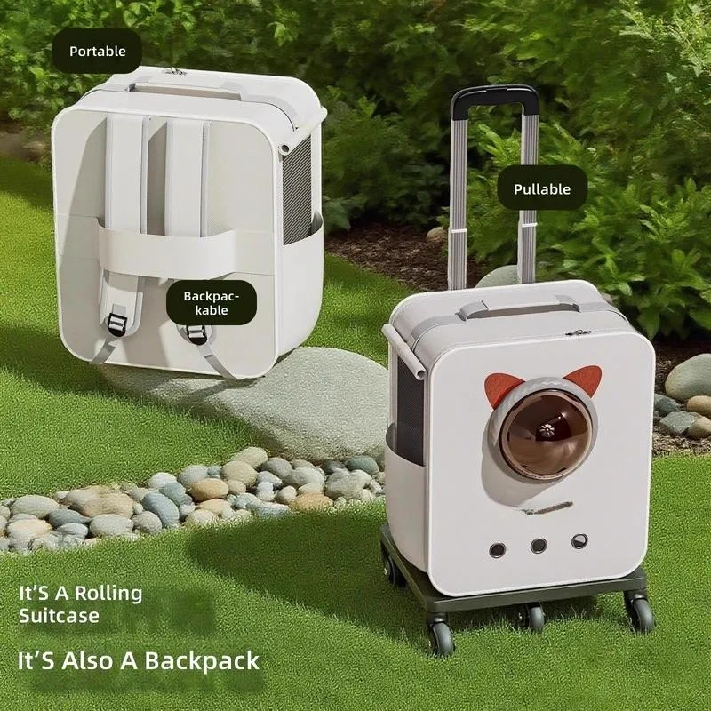 for Cat Bag Space Capsule Backpack Large Capacity Pet Carrier Anti Stress Cage Trolley Case Box for Dog