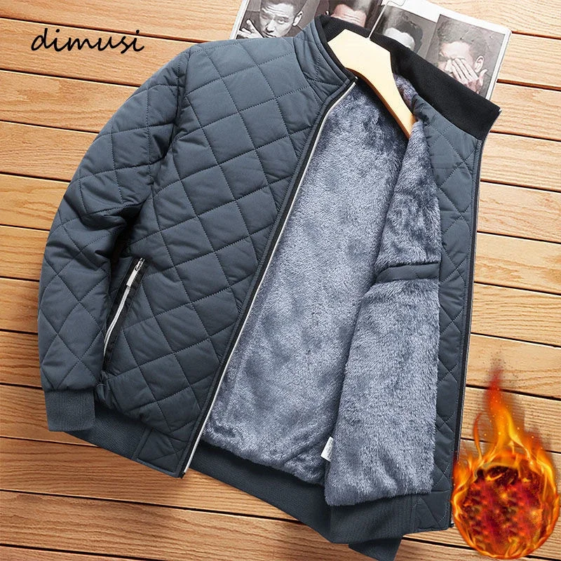 DIMUSI Winter Men's Warm Jacket Fashion Men Thermal Parkas Coats Casual Classic Outwear Fleece Windbreaker Jackets Men Clothing