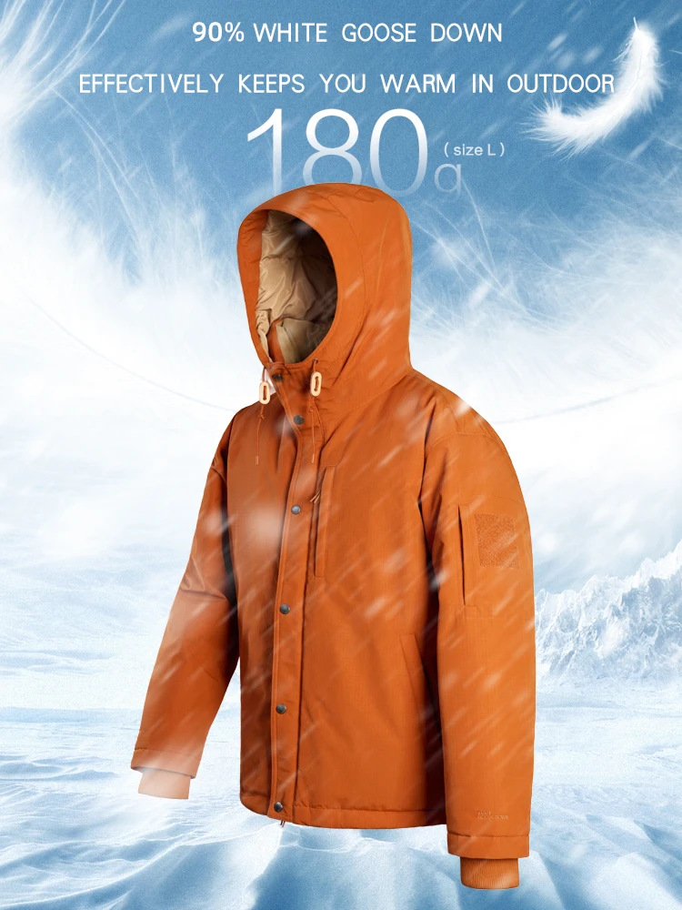 SIMWOOD 2024 Winter New 90% White Goose Down Coats Men Hooded  Water Repellent Parka Warm Outdoor Jackets