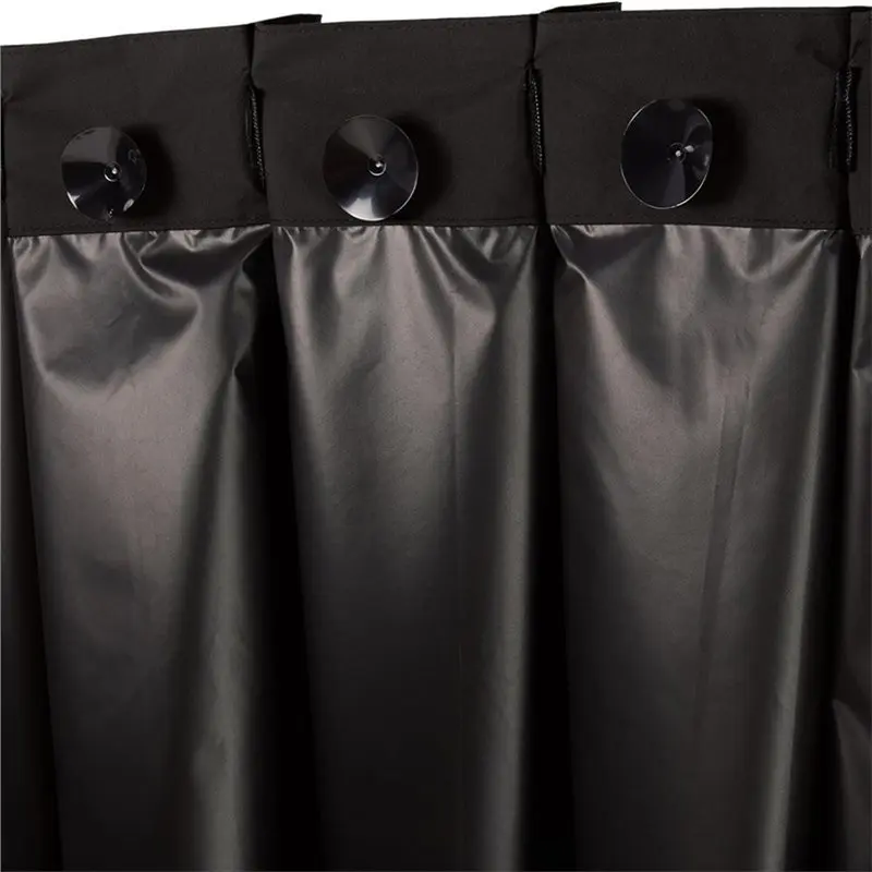 AAAF Suction Cup Equipped Portable Noise Reducing Blackout Curtain Shade, 130Cm X 200Cm, Minimalist Design, Black, 1 Set Window