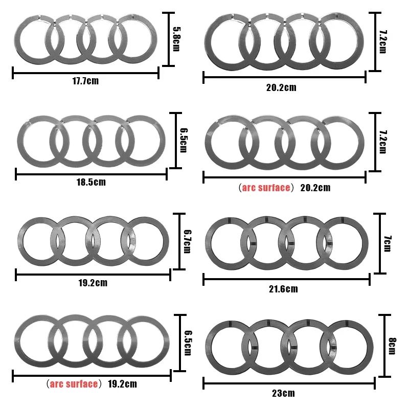 

4 Rings ABS Car Front Hood Emblem Bonnet Rear Logo For Audi Sline A3 A1 A4 B8 B7 A6 C7 A5 A7 A8 B9 B6 C6 Q3 Q7 Q5 Q2 Accessories