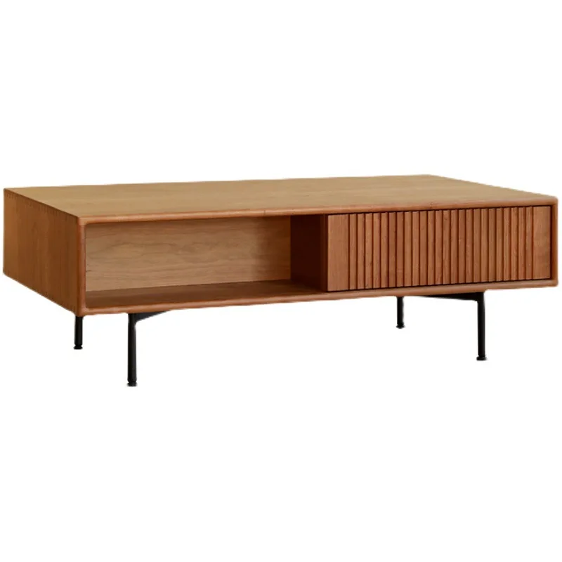 CX solid wood coffee table small apartment Japanese simple wrought iron tea table
