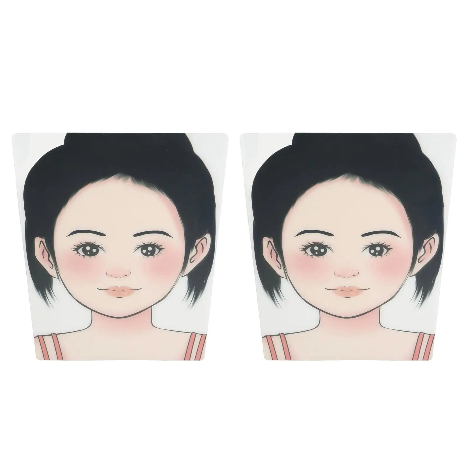 2pcs Reusable Anti-Crack Girl Face Painting Practice Board - Practical & Washable