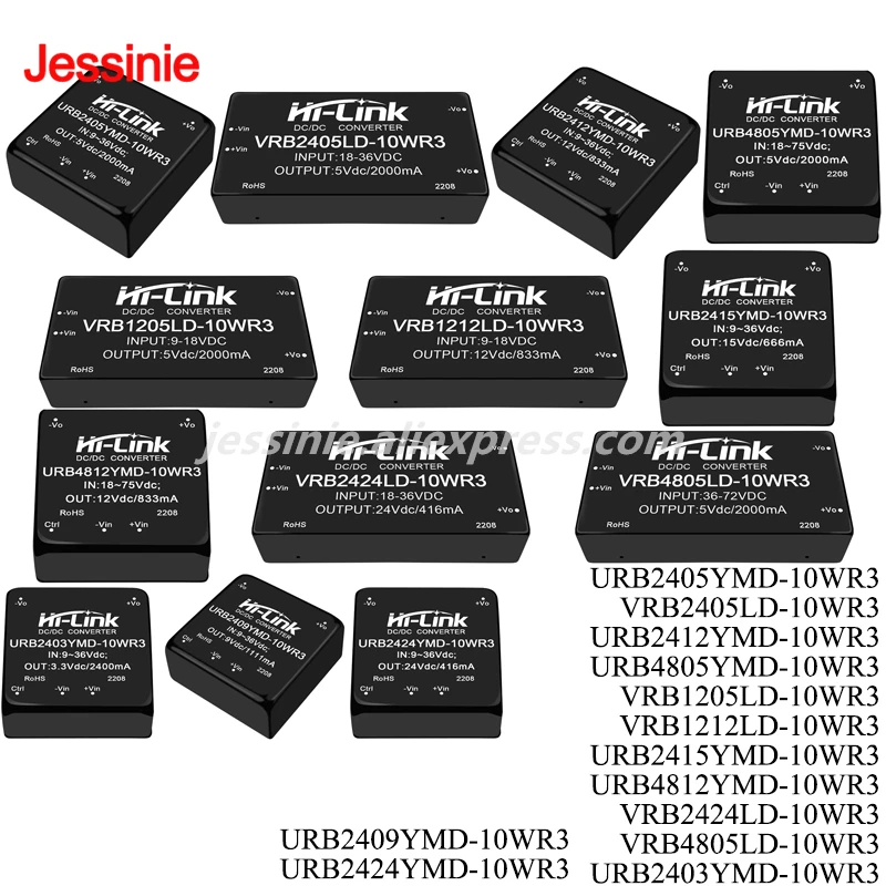DC-DC Isolated Non-regulated Power Supply Module DIP 10W 10D4805 10D2412 10D2424 10D1212B 10D1205B 10D2405 URB2409YMD-10WR3