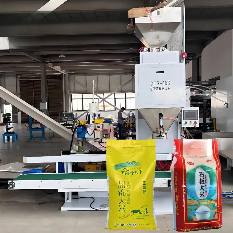 Semi-Automatic Food Packaging Machine for Rice Beans Corn-25KG Capacity Plastic Bags Filling & Sealing