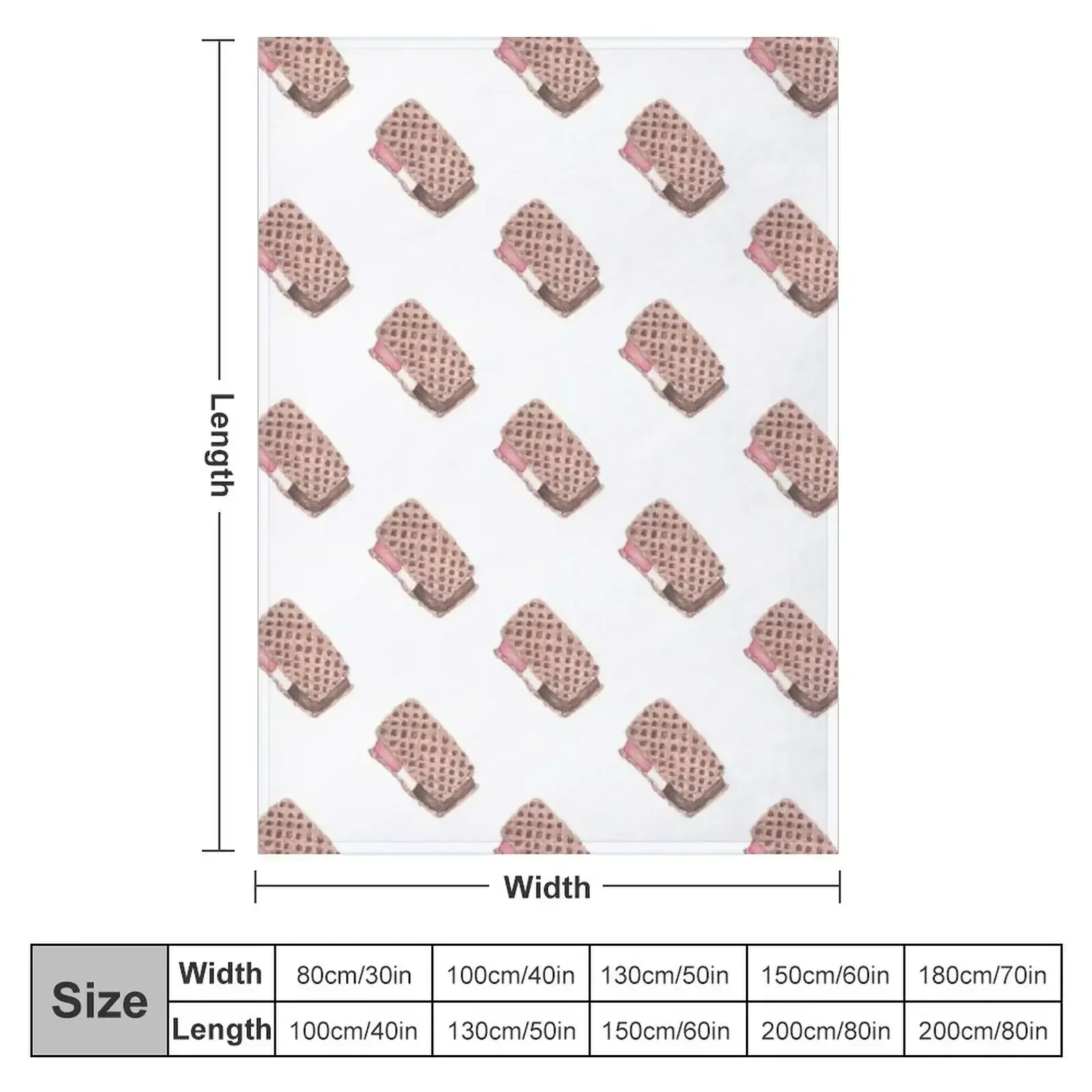 Ice cream sandwich Throw Blanket Beach Quilt Picnic Hairy Blankets