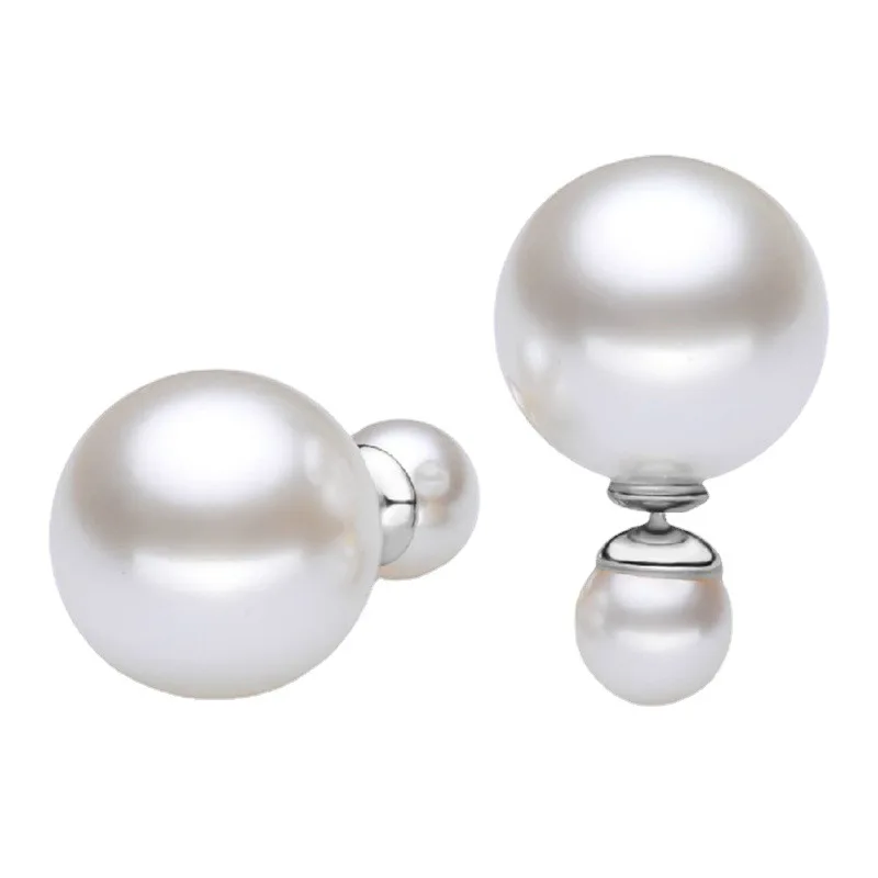 S925 sterling silver double-layer pearl studs, cute and stylish, great for daily wear