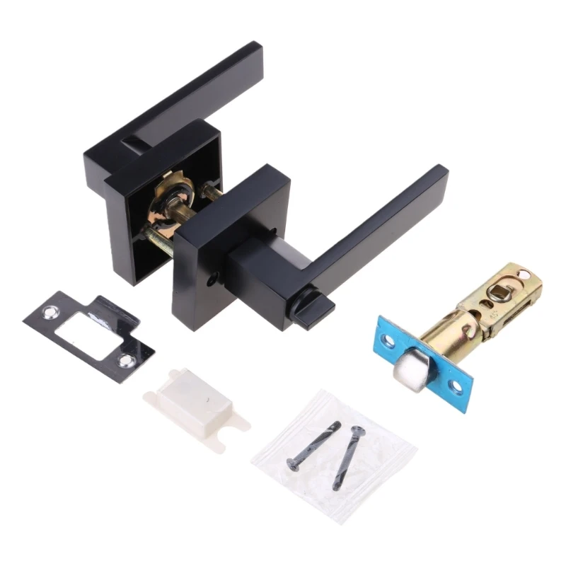 Heavy Duty Interior Door Levers Bathroom Door Handles Square Privacy Lever Door Handle for Bedroom or Bathroom Enduring