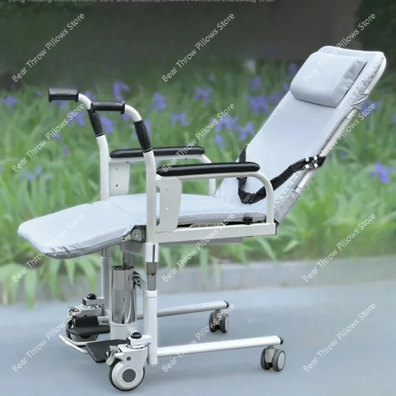 

Handicapped transfer machine, paralyzed elderly, hydraulic lifting care transfer device, multifunctional household folding toile