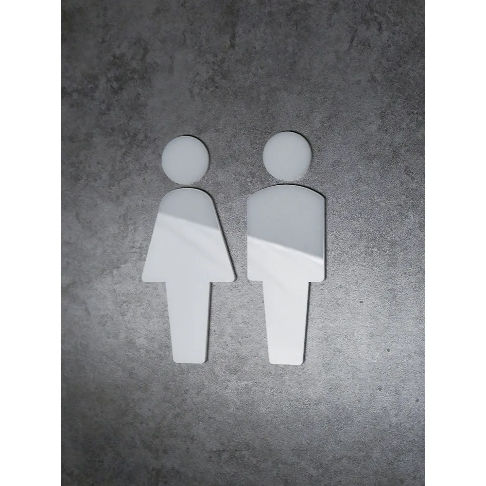 Akrilik Banyo İşaretleri - Erkek ve Kadın Tuvalet İşaretleri - Oteller ve Ev Konaklamaları için Paslanmaz Çelik Kapı Plakaları
