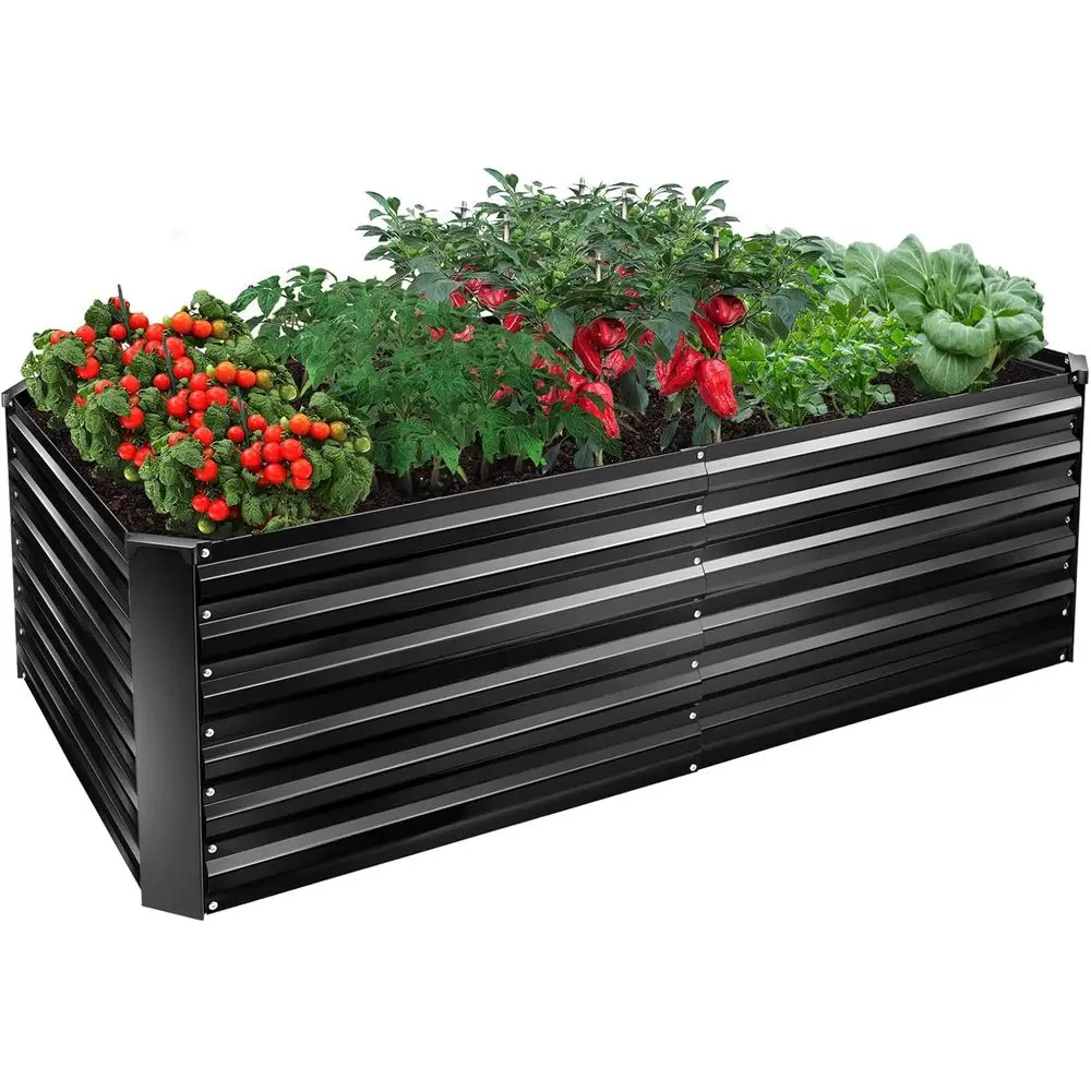 Raised Bed Garden Bed Kit, 6x3x2ft Tall Galvanized Planter Raised Garden Boxes Outdoor, Large Metal Raised Garden Beds for Veget