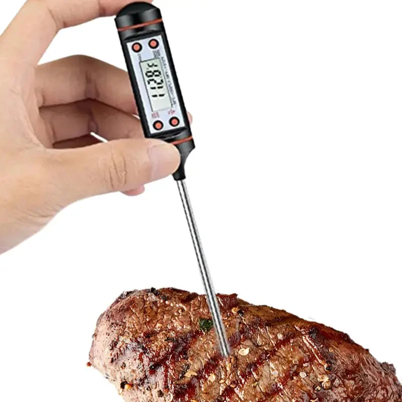 Food Thermometer Digital Real-Time Reading Meat And Beverage Thermometer for Cooking BBQ Deep Fry Electronic Kitchen Thermometer