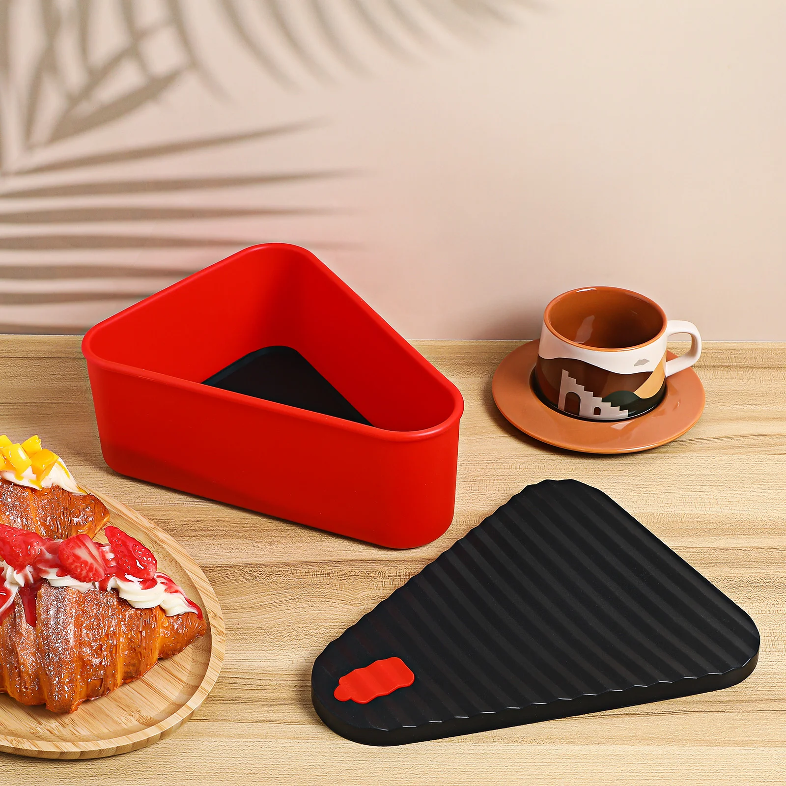 

1 комплект, треугольный держатель для пиццы, большой красный ящик для хранения, прокладка, силиконовый контейнер для еды, многоразовый ланч-бокс, органайзеры для холодильника, закуски