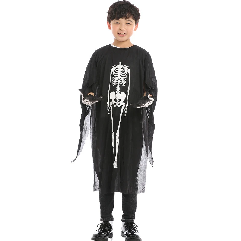 Halloween straszny szkielet duch przebranie na karnawał maski rękawiczki kostium kostium Masquerade karnawał Horror ubrania dla dorosłych dzieci