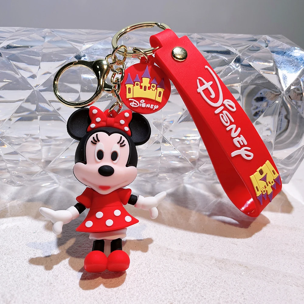 

New Hoodie Mickey Mouse Anime Doll Keychain Mickey Minnie Pendant PVC Model Doll Car Decoration Accessories Keychain Charm Gift