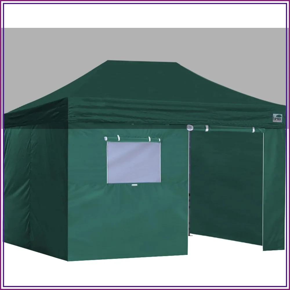 10 x 15 ft, 4 Walls Canopy Tent Sidewall Kit Full Zippered Walls with Roller Up Mesh Window and Door