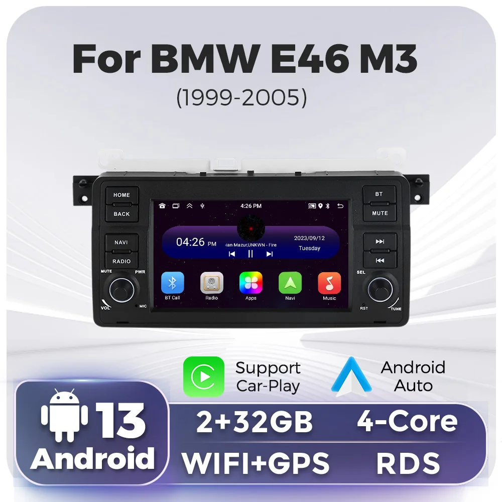 

IPS Touch Screen Car Radio For BMW E46 M3 Rover 75 Coupe 318/320/325/330/335 Multimedia Player GPS Stereo CarPlay Android DSP BT