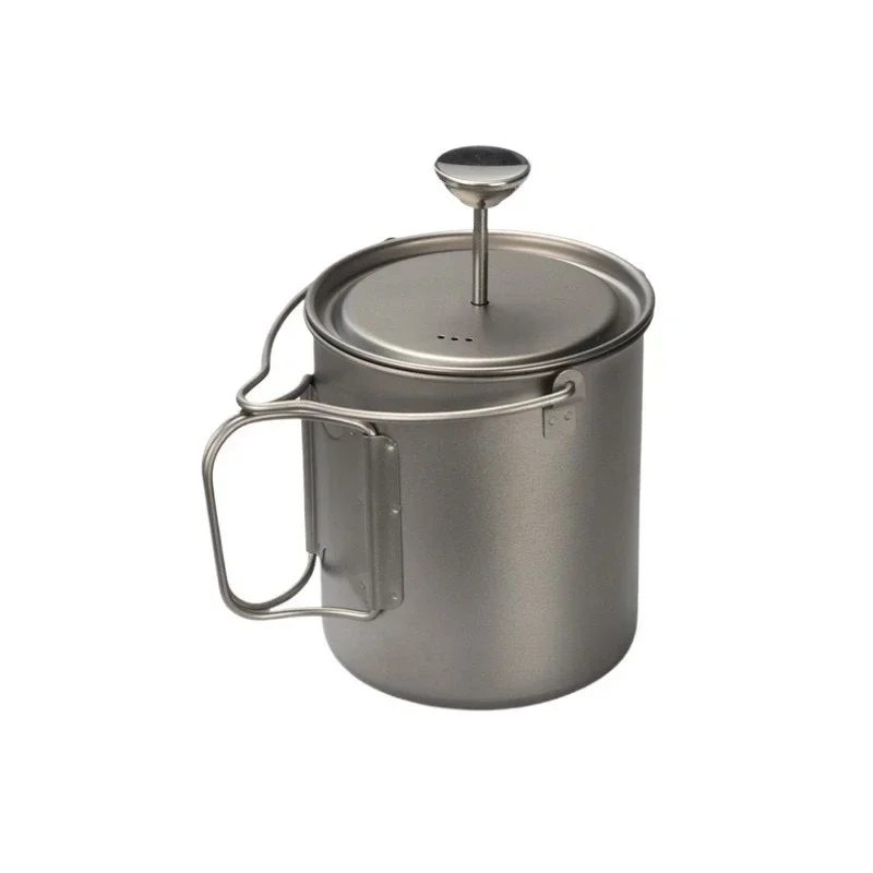 

Pure titanium method brewing teapot Hand brewing coffee pot Brewing coffee Filter cup French pot Household French filter