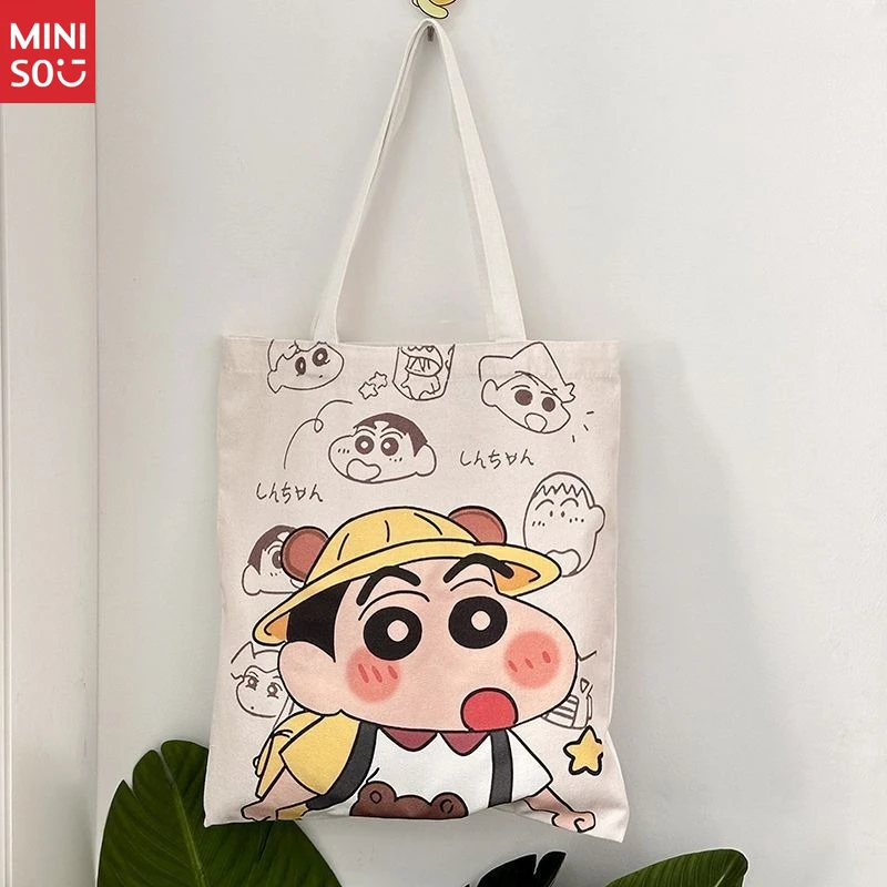 حقيبة قماش مينيسو تلوين شين تشان، حقيبة كبيرة للمدرسة والاستخدام اليومي #5